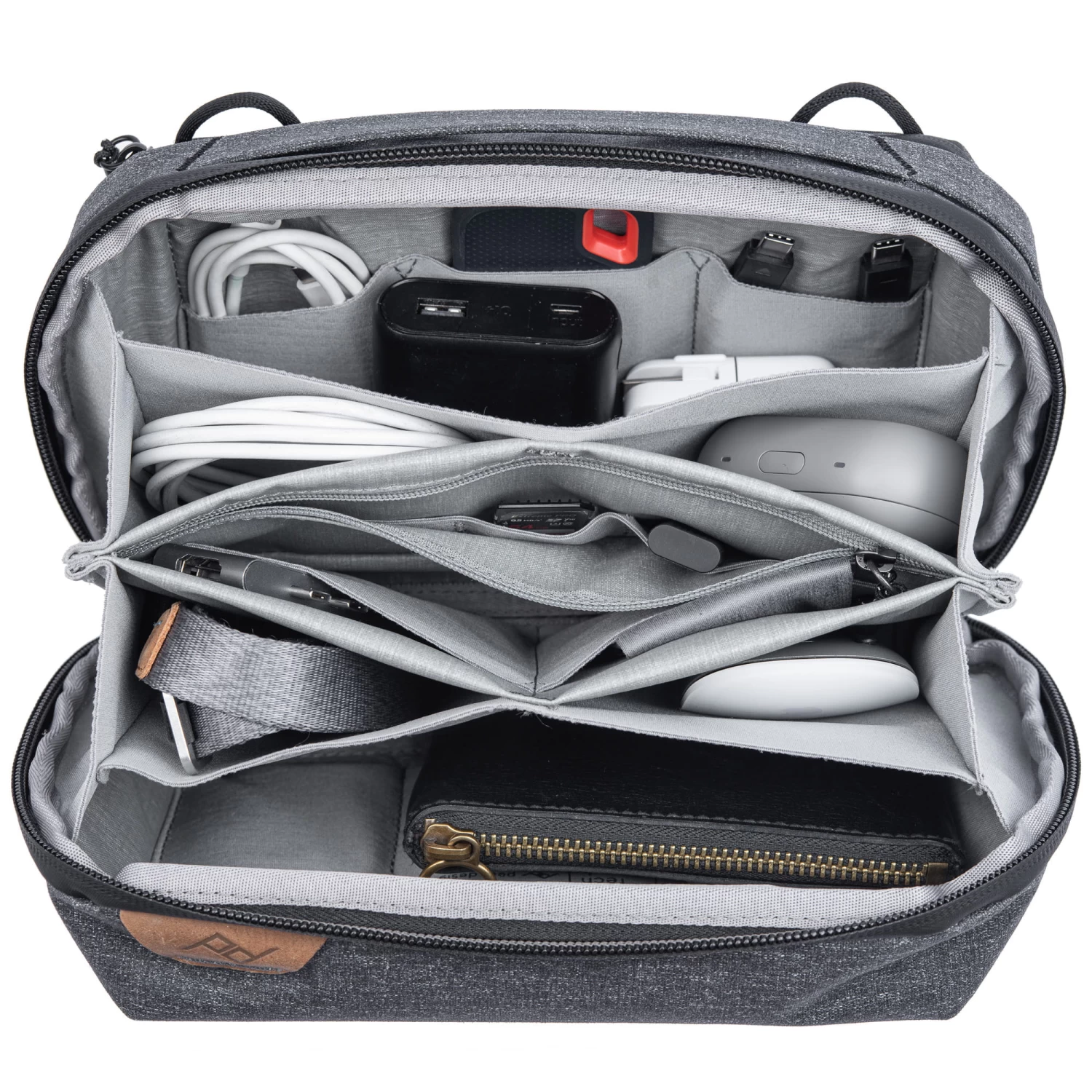 Peak Design Tech Pouch - Charcoal (Dunkelgrau) - Organizer-Tasche Für Smartphones, Kabel Etc. – Bild 3