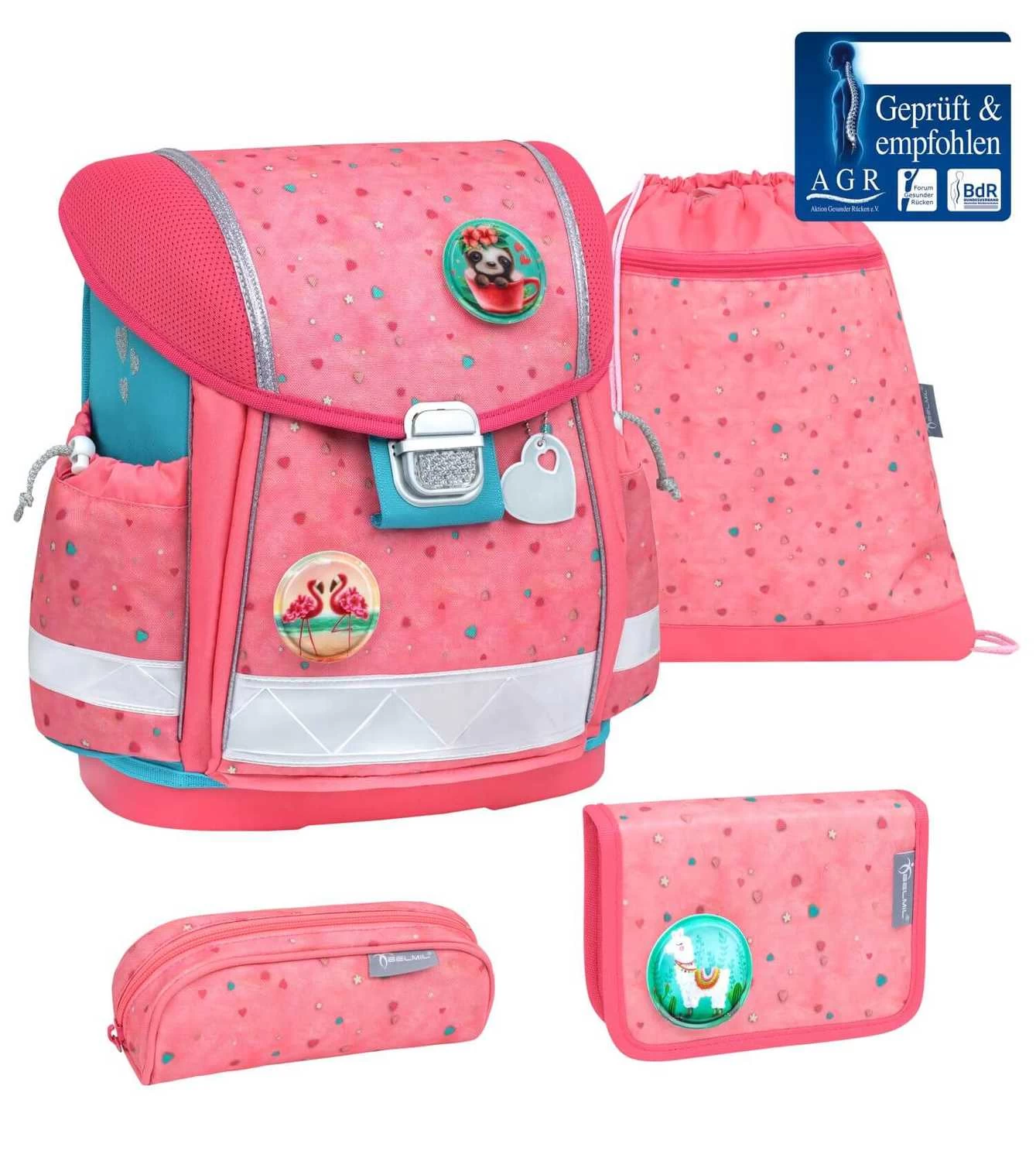 BELMIL Schulranzen Set Classy Blue Bird Mit Patch Set – Bild 2