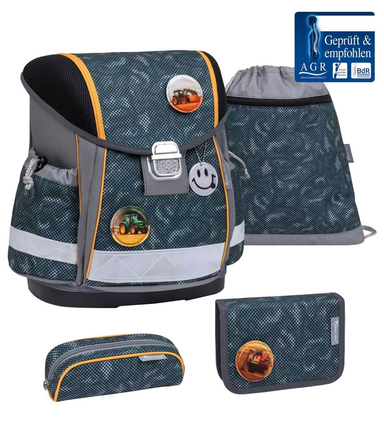 BELMIL Schulranzen Set Classy Dark Dots Inkl. Patch Set