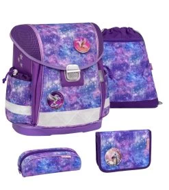 BELMIL Schulranzen Set Classy Violet Universe Mit Horse Patch Set