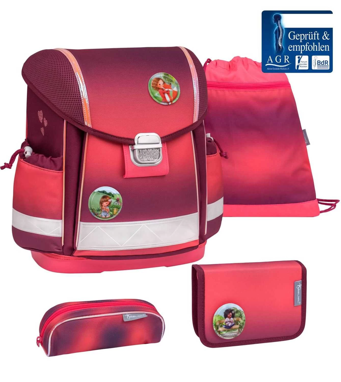 BELMIL Schulranzen Set Classy Mahogany Inkl. Patch Set – Bild 2