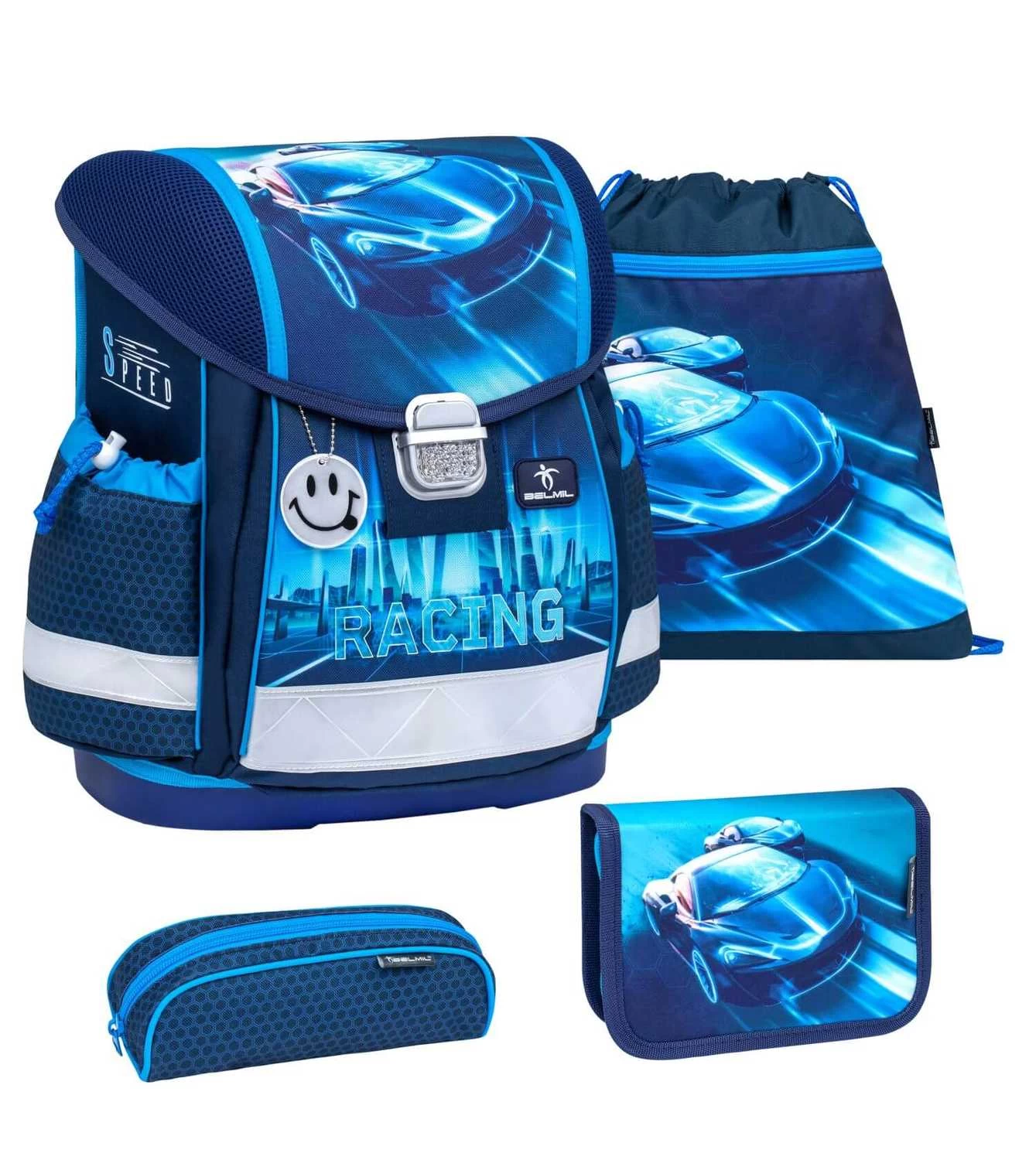 BELMIL Schulranzen Set Classy Racing Blue Neon