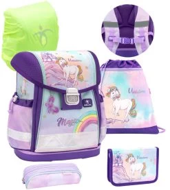 BELMIL Schulranzen Set Classy Rainbow Unicorn Magic Inkl. Regenschutz