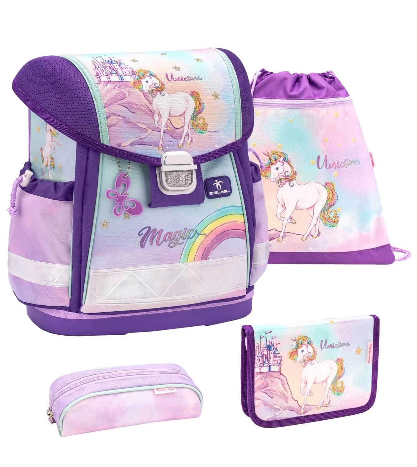 BELMIL Schulranzen Set Classy Rainbow Unicorn Magic