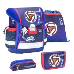 BELMIL Schulranzen Set „Classy“ Red Blue Football