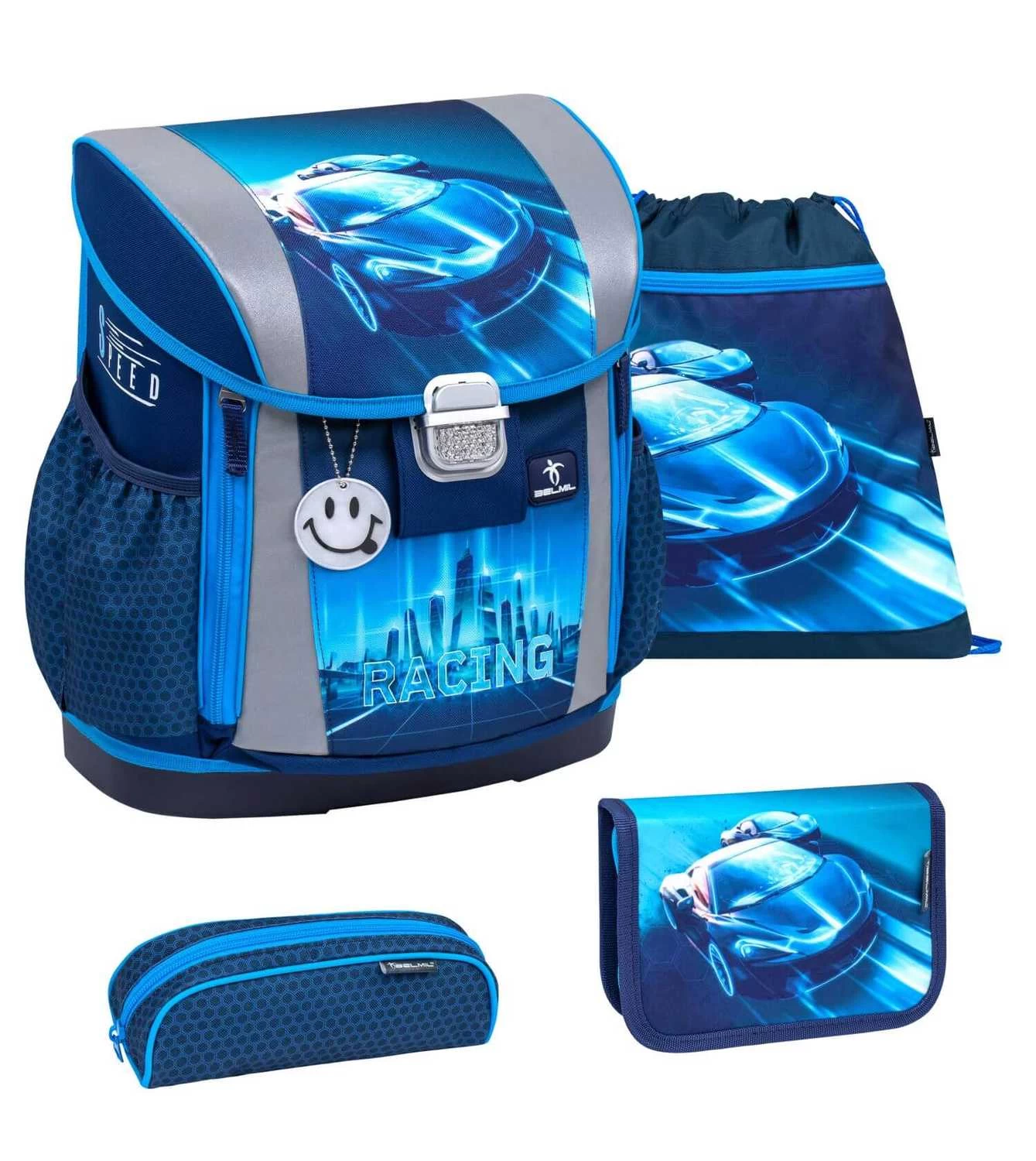 BELMIL Schulranzen Set Customize-Me Racing Blue Neon