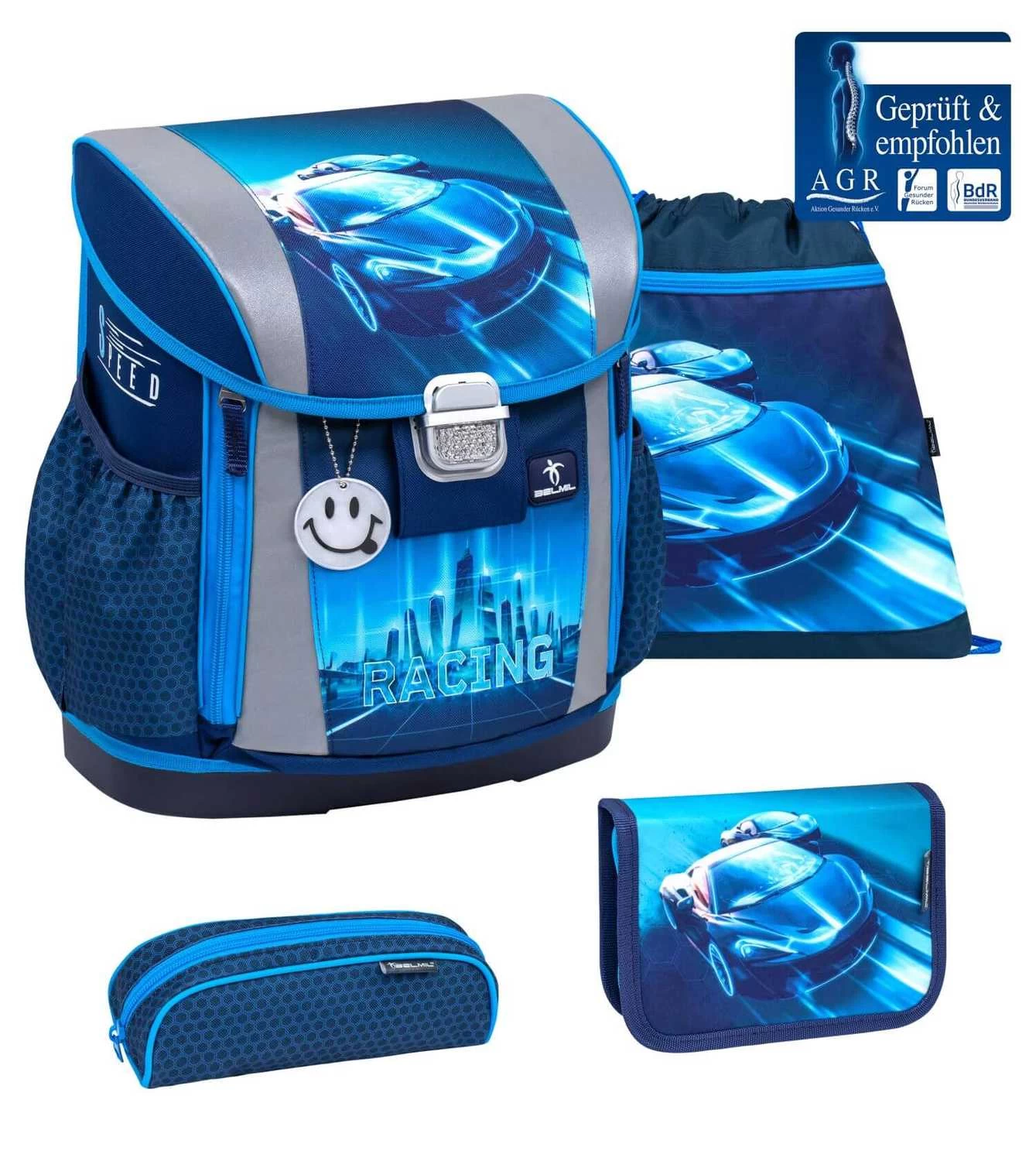 BELMIL Schulranzen Set Customize-Me Racing Blue Neon – Bild 2