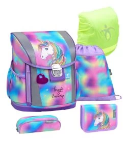 BELMIL Schulranzen Set Customize-Me Rainbow Color Mit Regenschutz