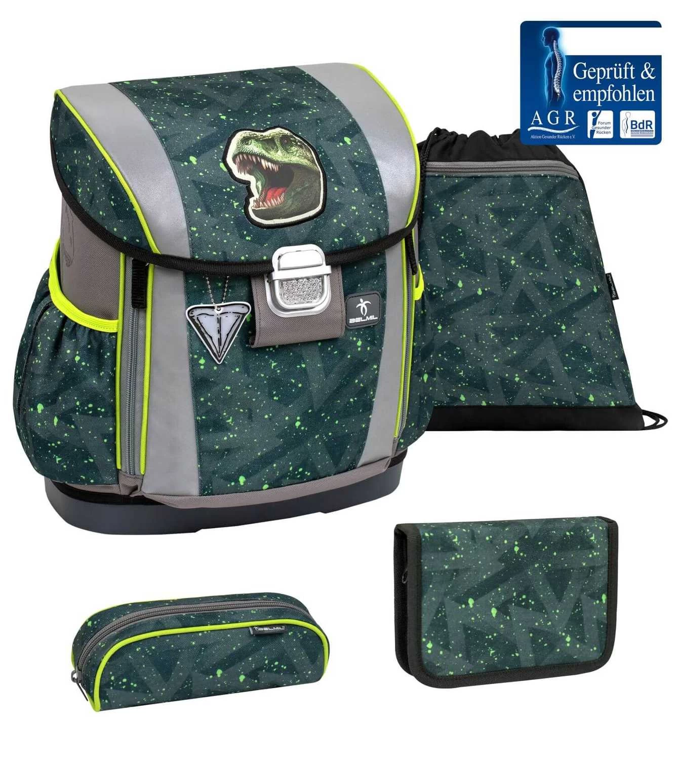 BELMIL Schulranzen Set Customize-Me T-rex Roar Mit Regenschutz – Bild 2