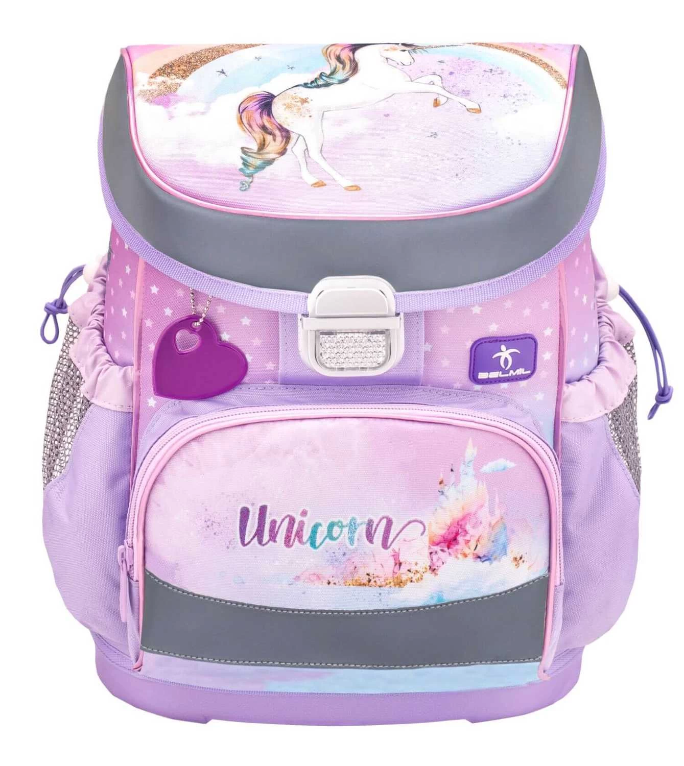 BELMIL Schulranzen Set Mini-Fit 5 Tlg. Rainbow Unicorn Mit Regenschutz – Bild 4