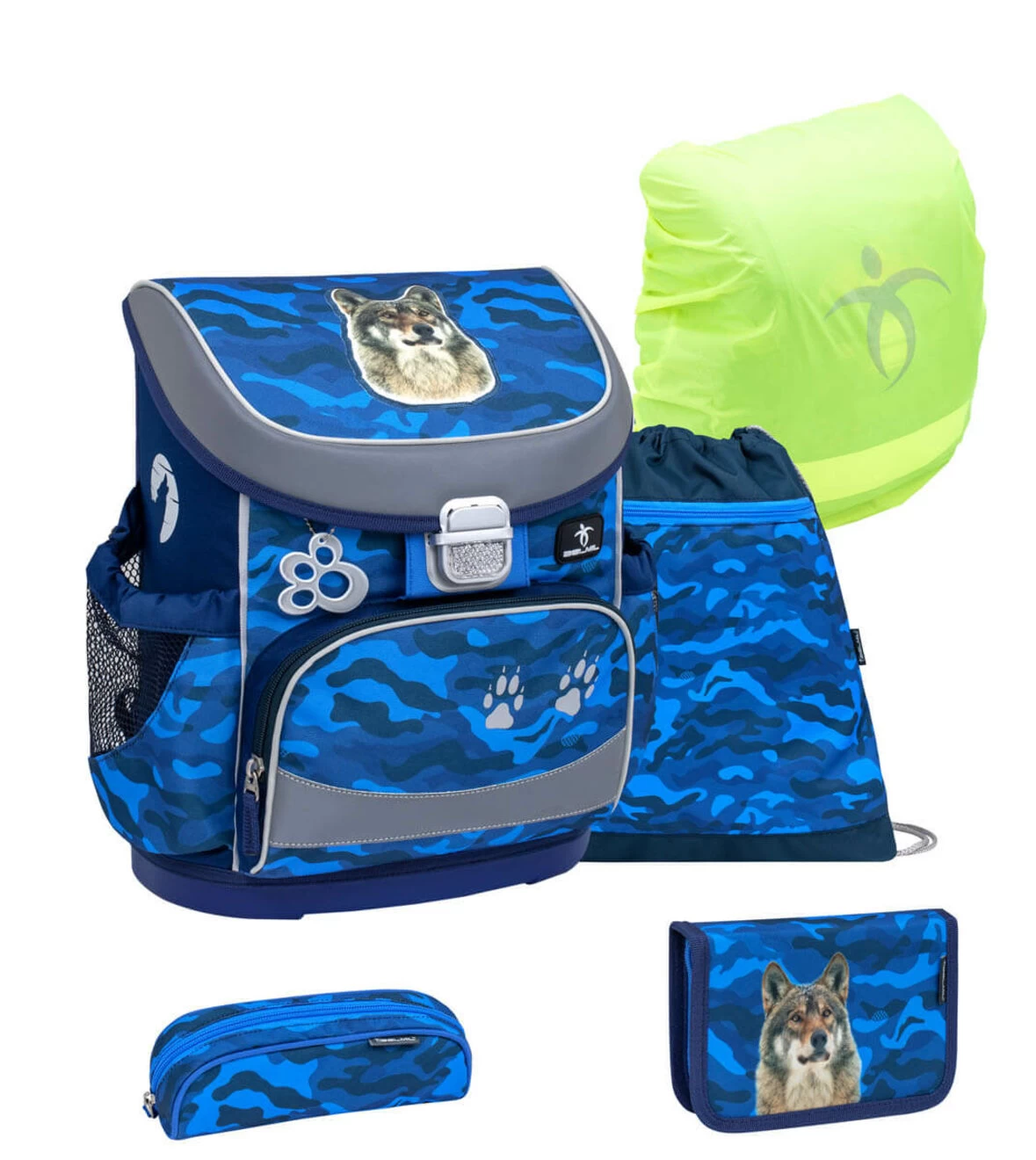 BELMIL Schulranzen Set Mini-Fit Alpha Wolf Mit Regenschutz