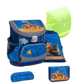 BELMIL Schulranzen Set Mini-Fit Bulldozer Mit Regenschutz