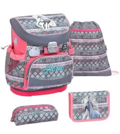 BELMIL Schulranzen Set Mini-Fit Horse Aruba Blue