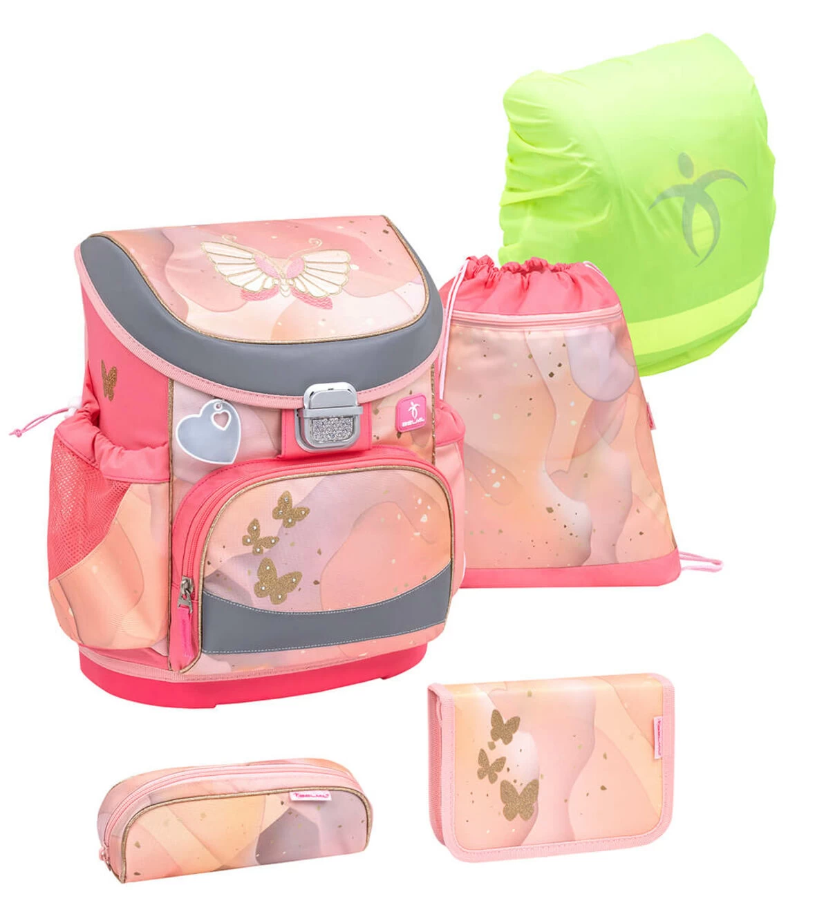 BELMIL Schulranzen Set Mini-Fit Marble Mit Regenschutz