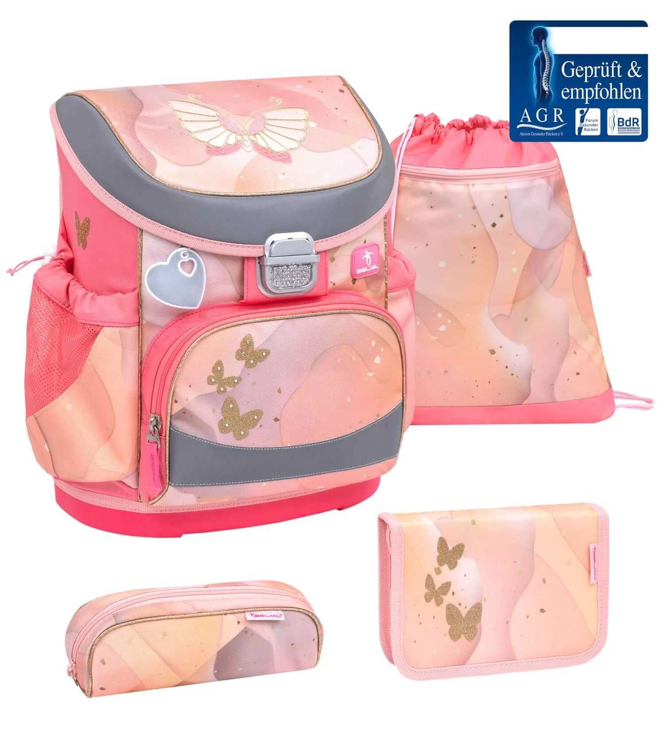 BELMIL Schulranzen Set Mini-Fit Marble Mit Regenschutz – Bild 2