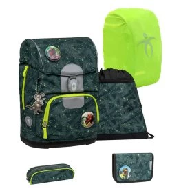 BELMIL Schulranzen Set Motion Green Splash Mit Regenschutz