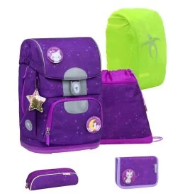 BELMIL Schulranzen Set Motion Purple Sky Mit Regenschutz