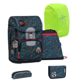 BELMIL Schulranzen Set Motion Red Dots Mit Regenschutz