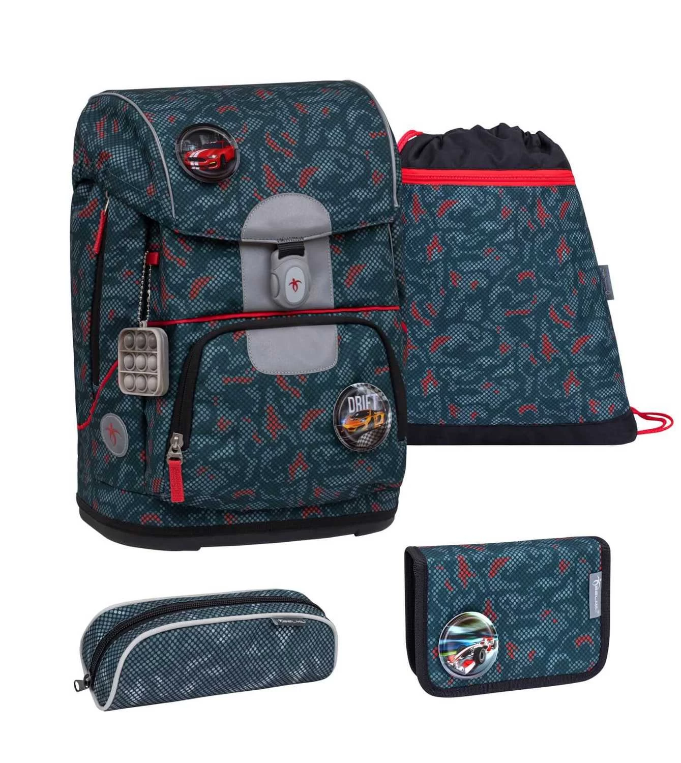 BELMIL Schulranzen Set Motion Red Dots