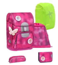 BELMIL Schulranzen Set Motion Shiny Pink Mit Regenschutz