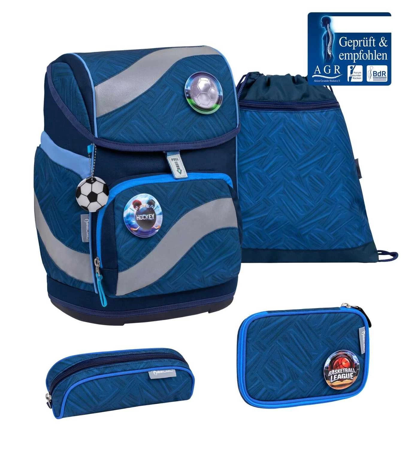 BELMIL Schulranzen Set Smarty Blue Motion Mit Regenschutz – Bild 2