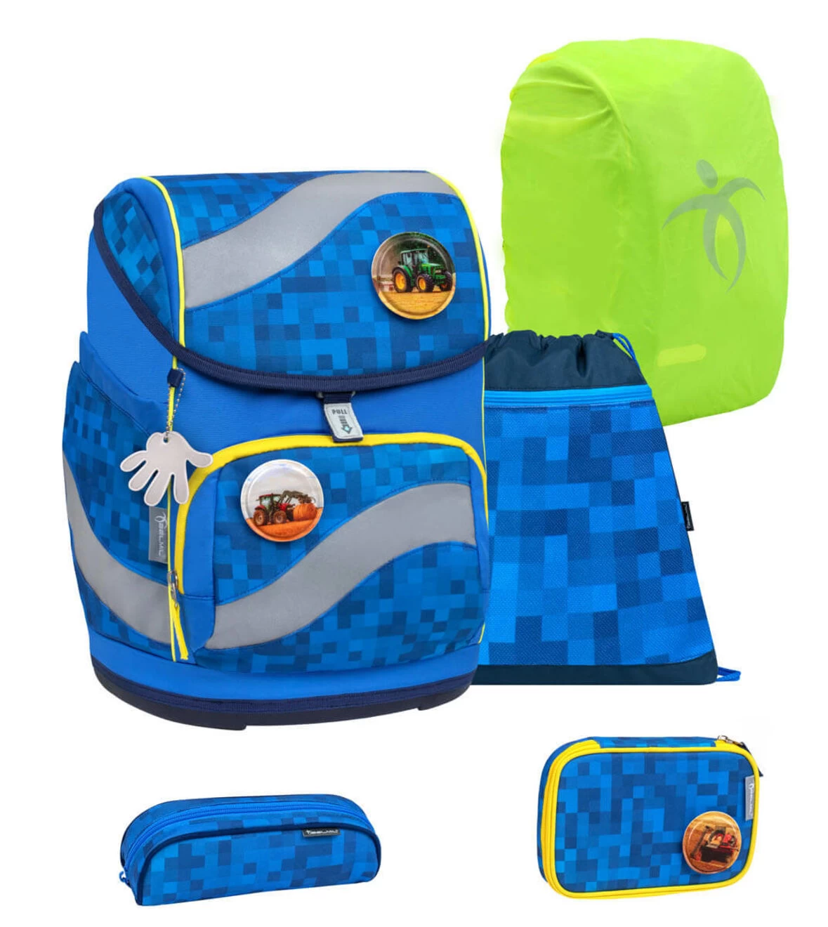 BELMIL Schulranzen Set Smarty Funky Blue Mit Regenschutz