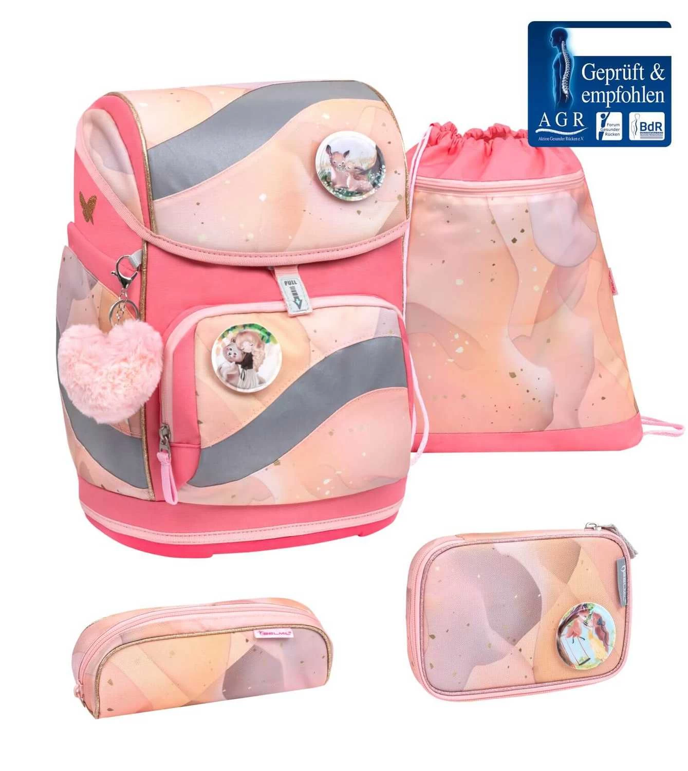 BELMIL Schulranzen Set Smarty Marble Mit Regenschutz – Bild 2