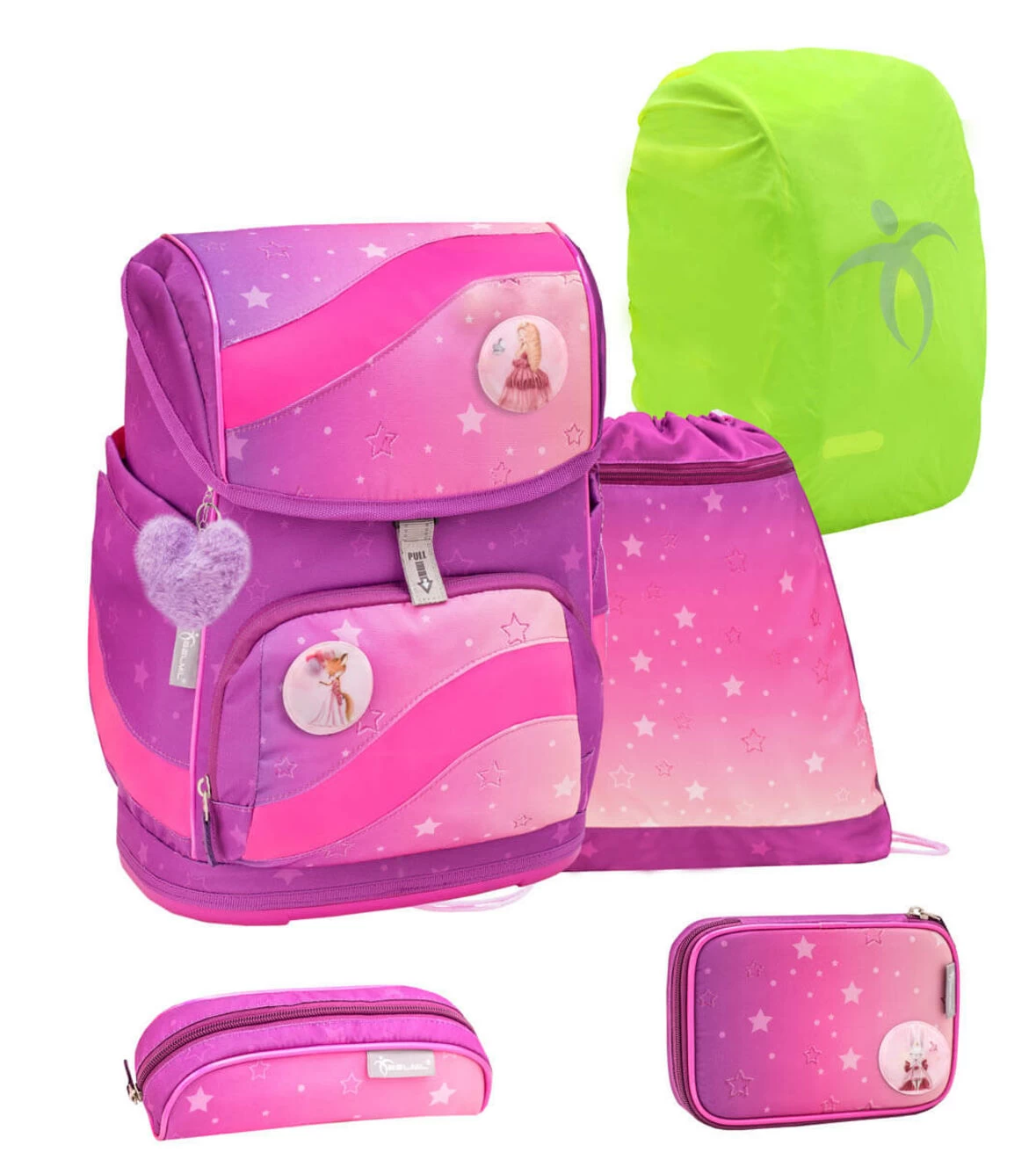 BELMIL Schulranzen Set Smarty Ombre 2 Mit Regenschutz