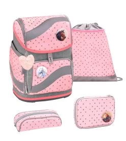 BELMIL Schulranzen Set Smarty Pink Dots 2
