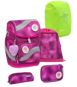 BELMIL Schulranzen Set Smarty Shiny Pink Mit Regenschutz