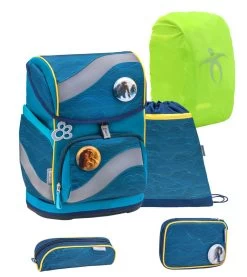 BELMIL Schulranzen Set Smarty Waves Orange Mit Regenschutz