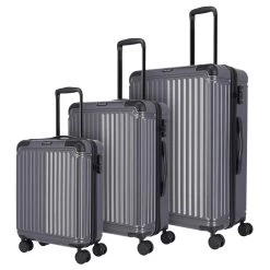 Travelite Cruise 4w Hartschalen-Trolley Set 3 Tlg., Grau / Anthrazit