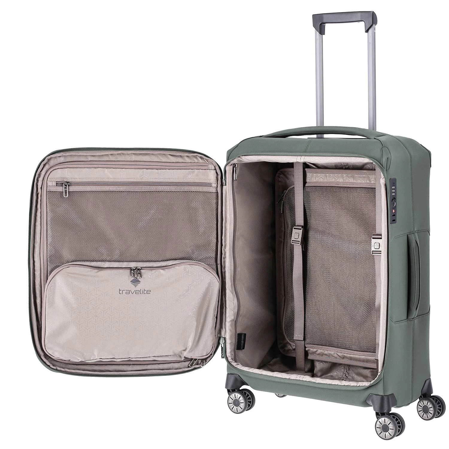 Travelite PRIIMA 4w Weichgepäck-Trolley 68cm, Oliv – Bild 4