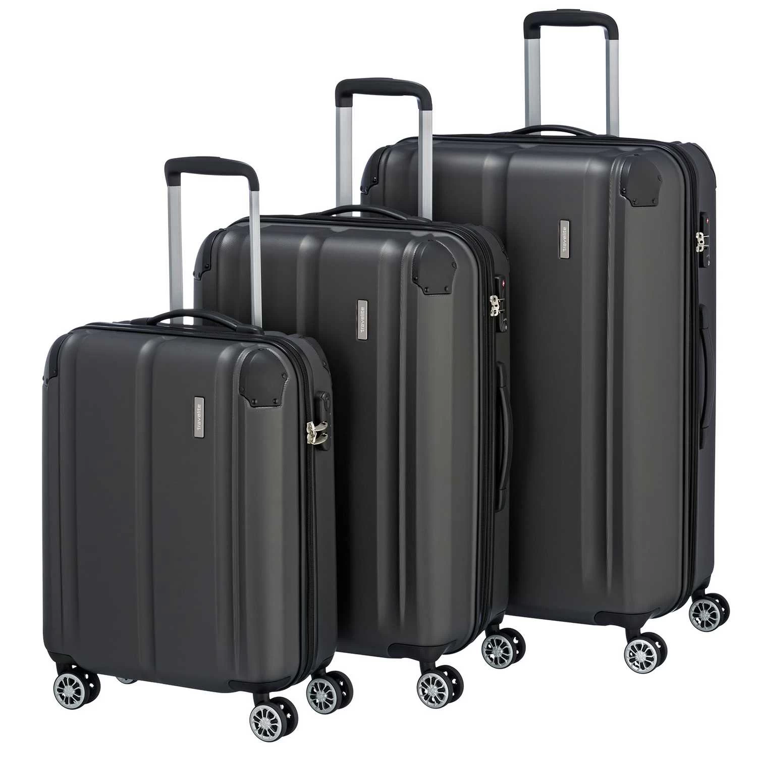 Travelite CITY Anthrazit 3 Tlg. 4w Trolley Set