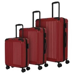 Travelite Cruise 4w Hartschalen-Trolley Set 3 Tlg., Weinrot / Bordeaux